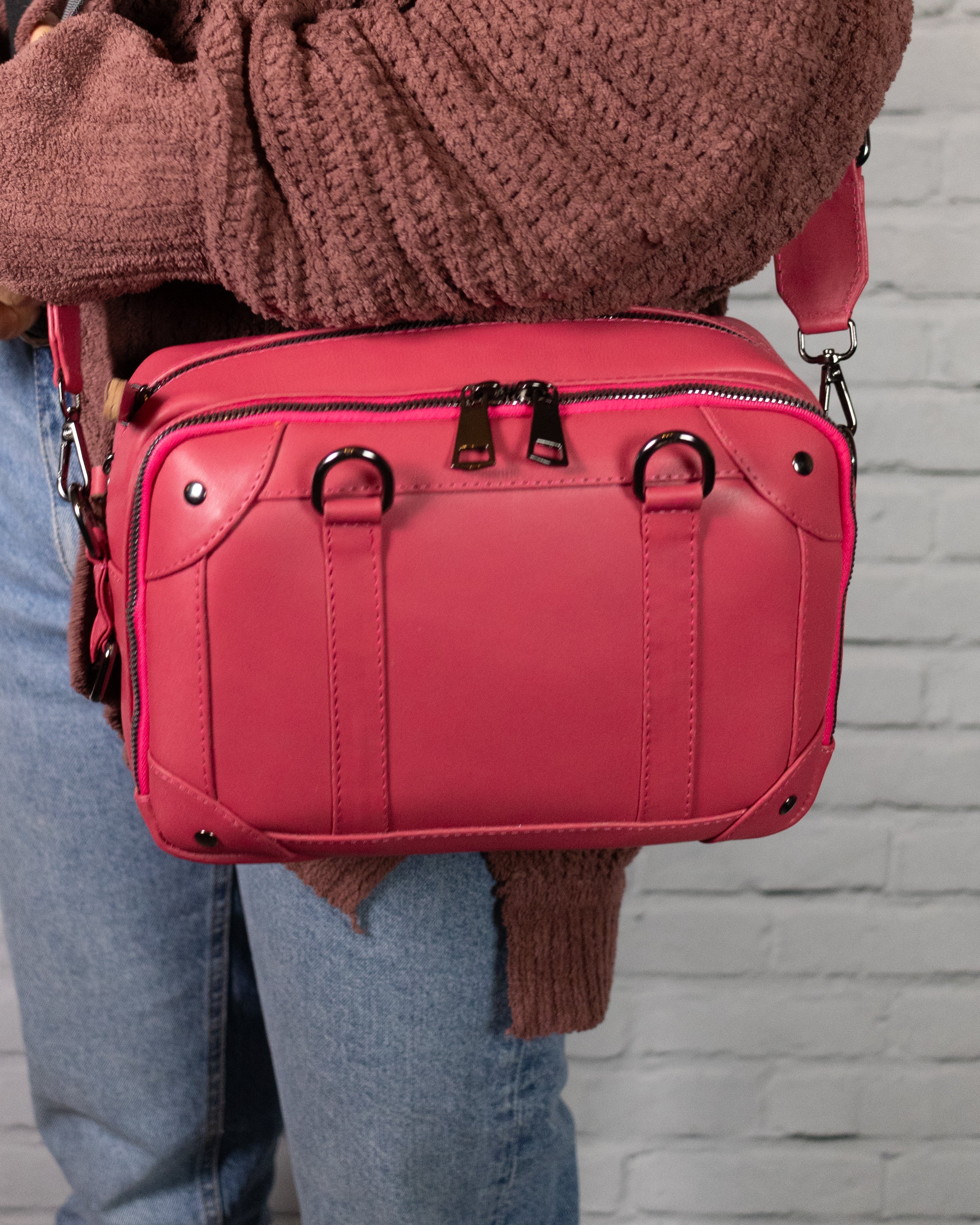 Mini Maletín- Piel - CrossBody - Rosa