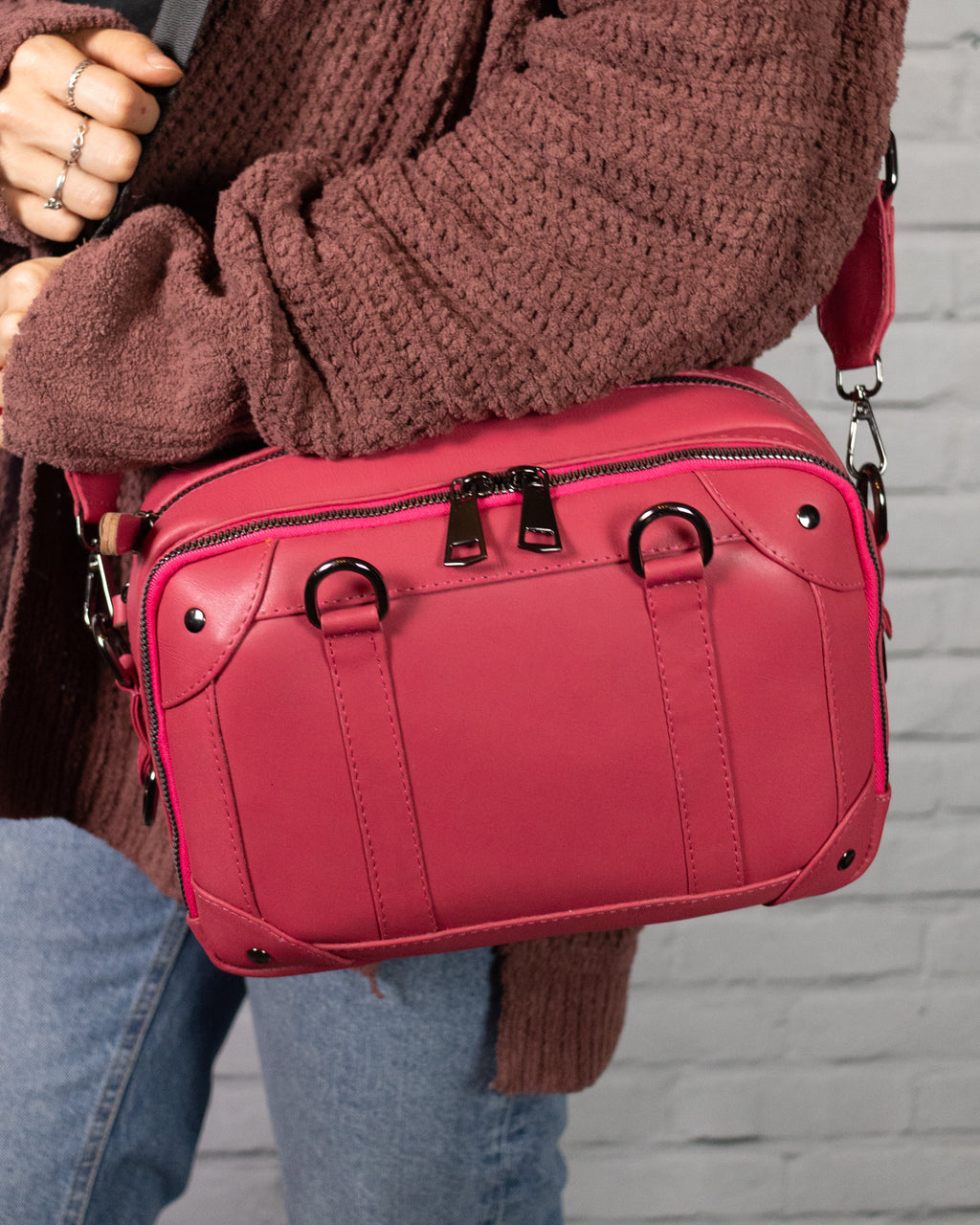 Mini Maletín- Piel - CrossBody - Rosa