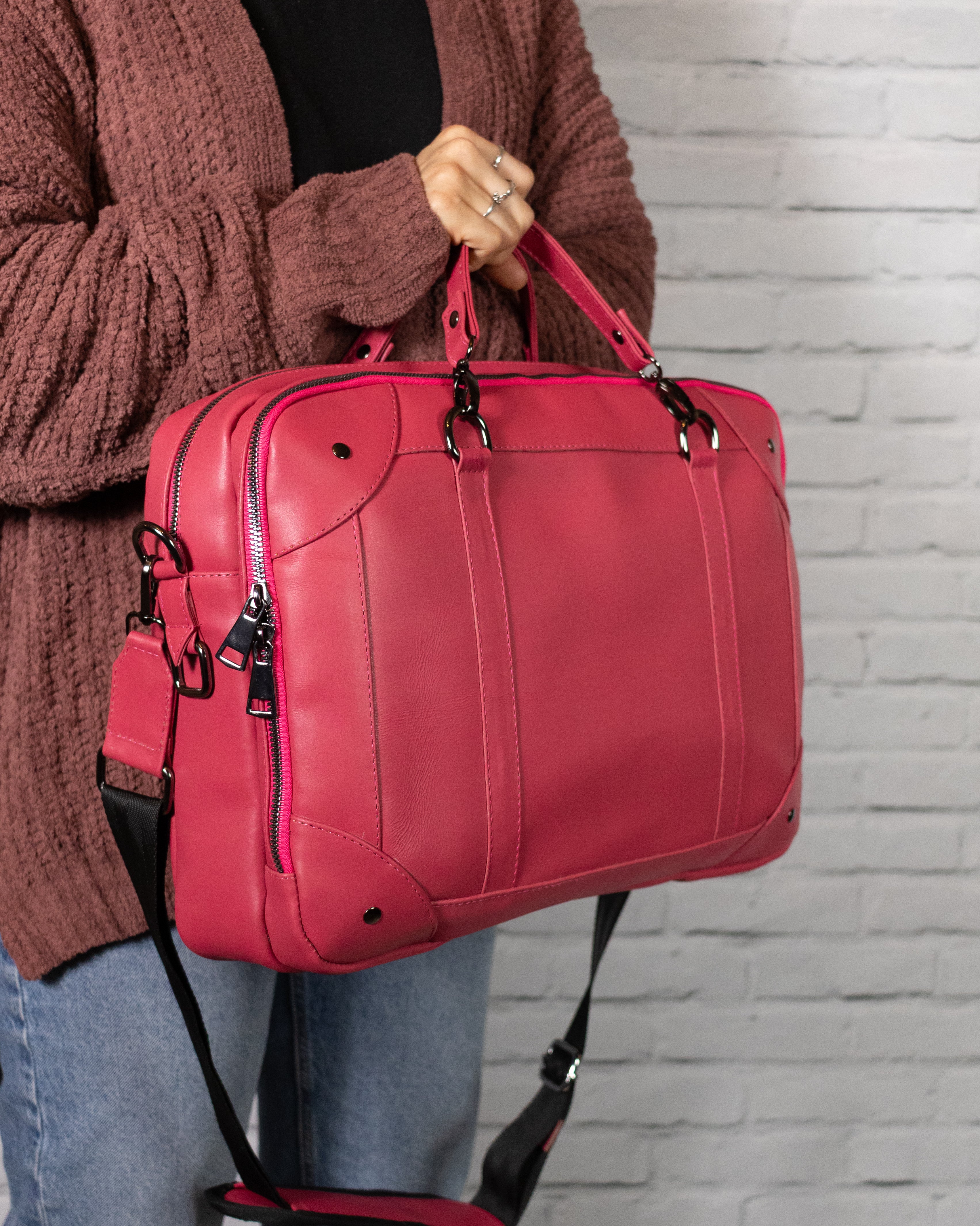 Maletín - Porta Laptop - Piel Rosa.