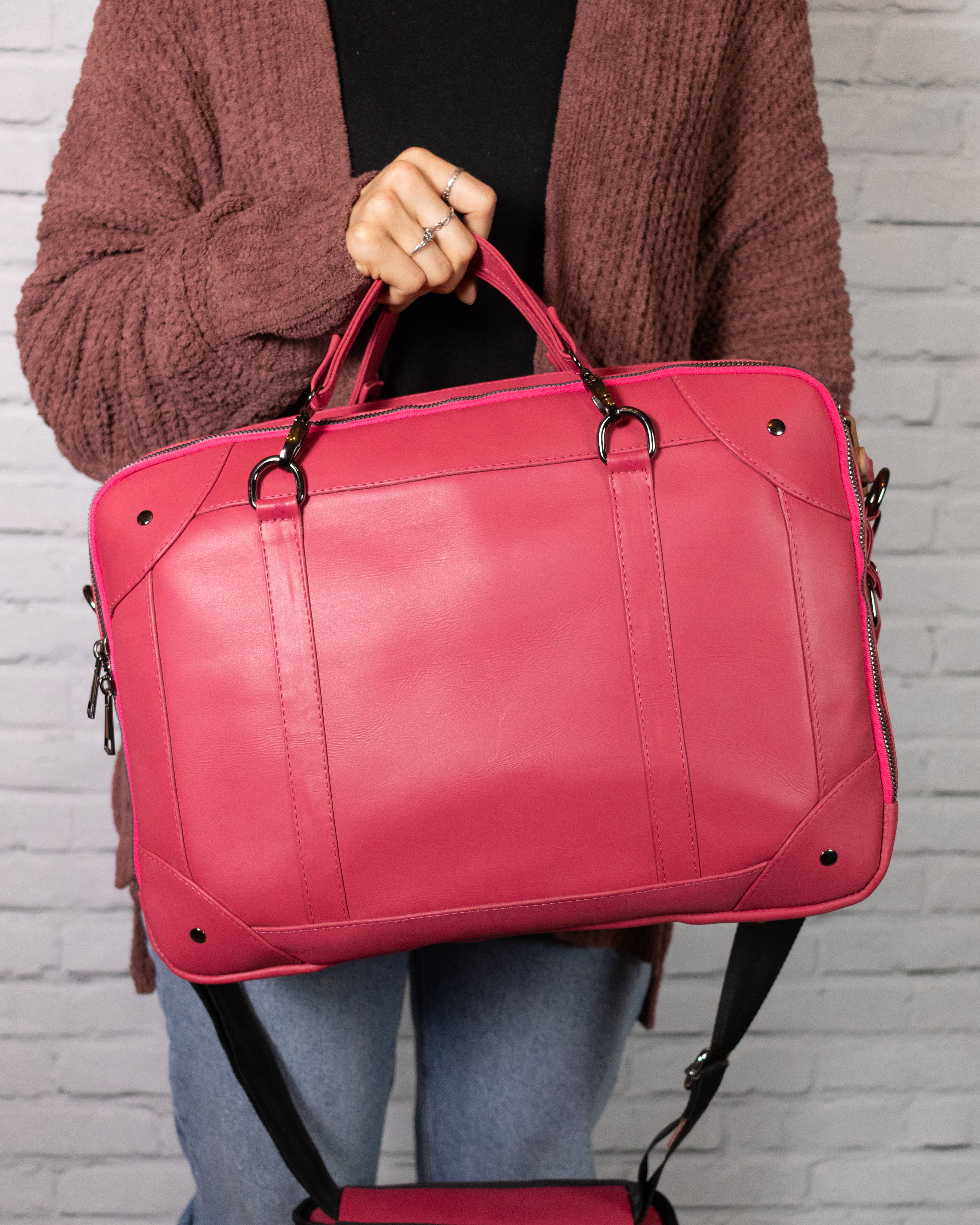 Maletín - Porta Laptop - Piel Rosa.