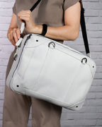 Maletín - Porta Laptop - Piel Blanca.