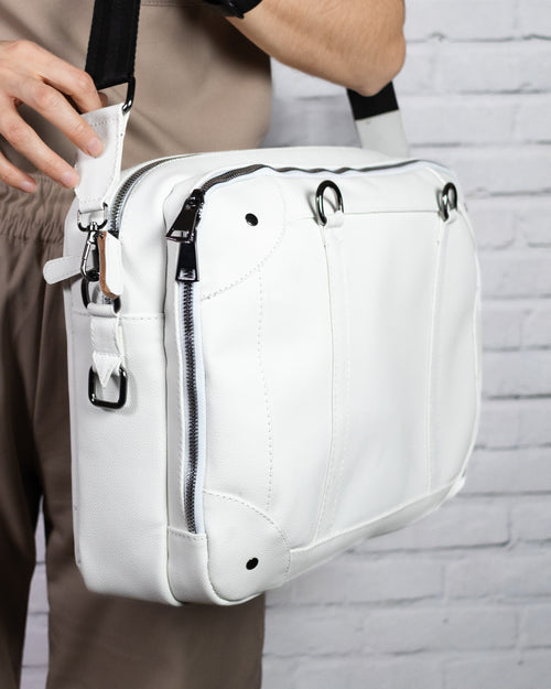 Maletín - Porta Laptop - Piel Blanca.