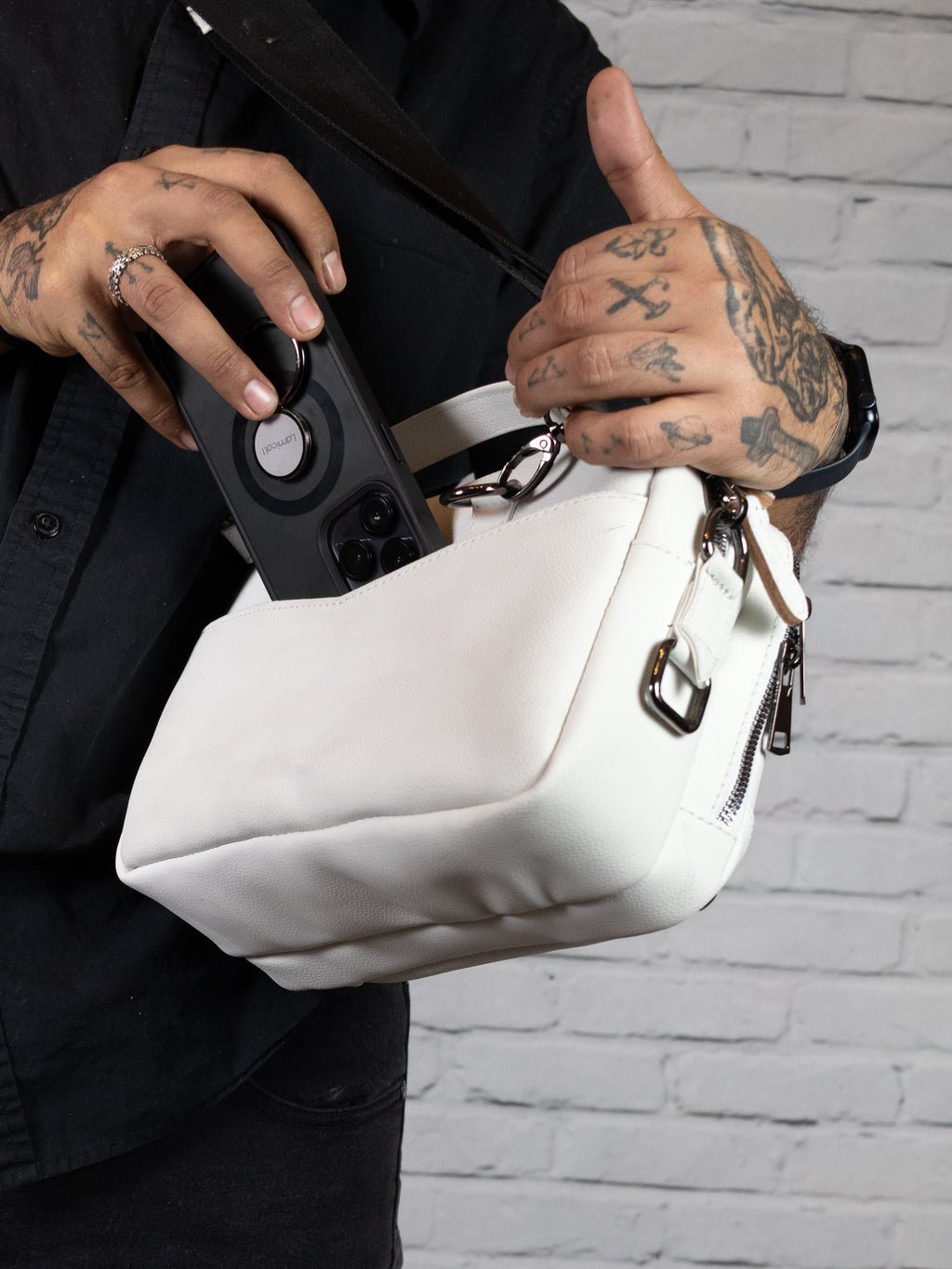Mini Maletín- Piel - CrossBody - Blanca