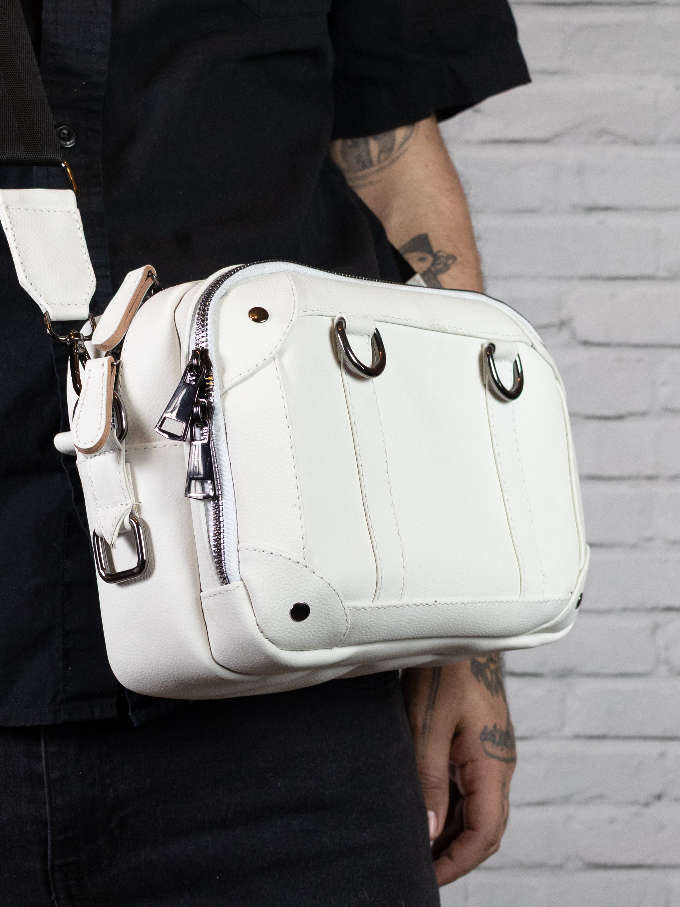 Mini Maletín- Piel - CrossBody - Blanca