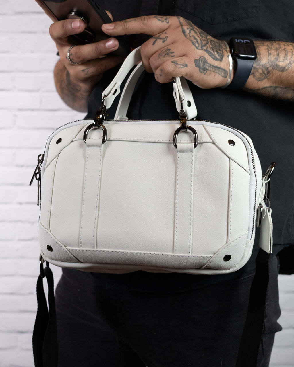 Mini Maletín- Piel - CrossBody - Blanca