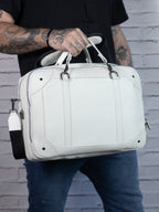 Maletín - Porta Laptop - Piel Blanca.