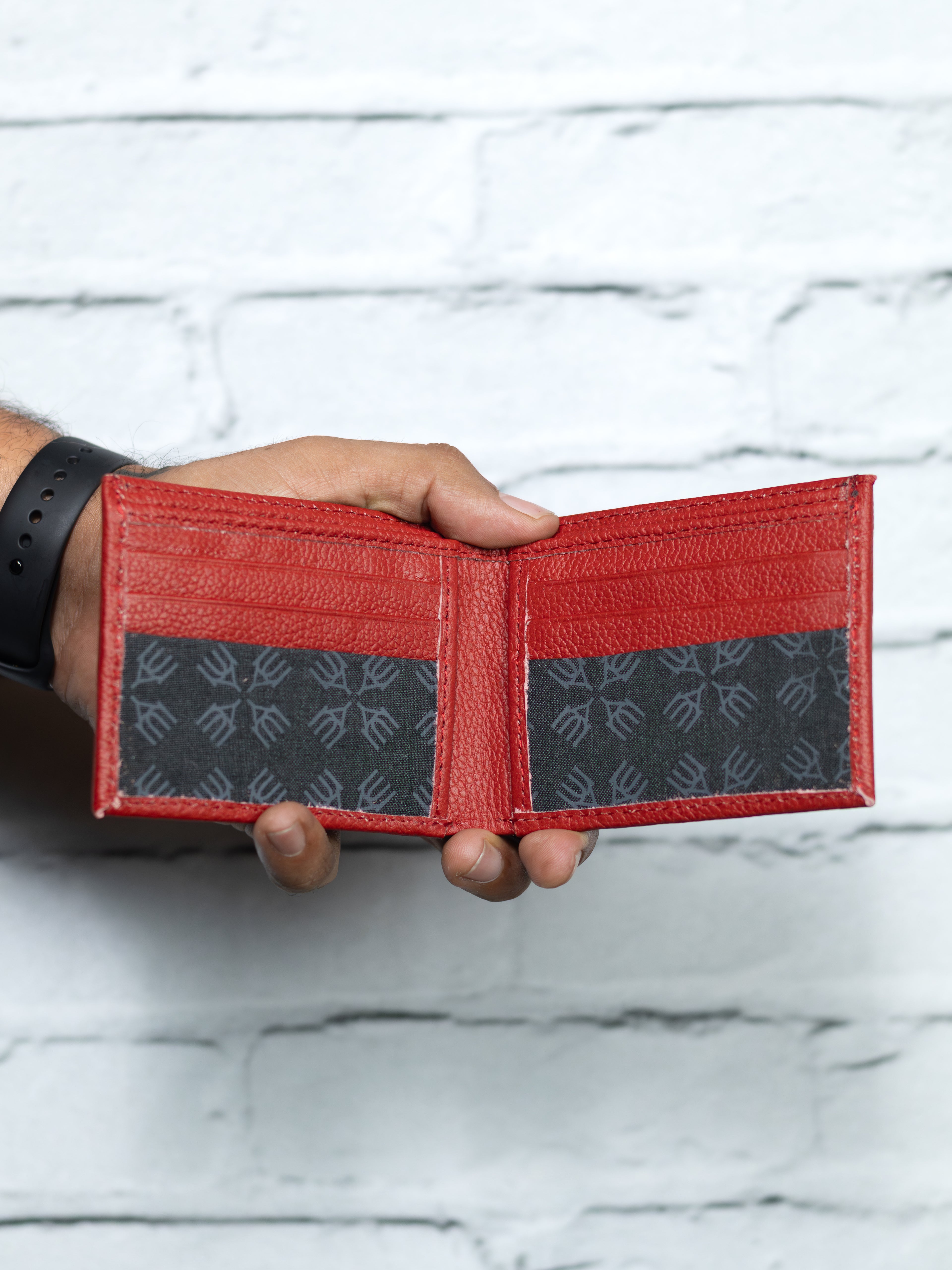 Cartera Vudou - Roja - Piel Autentica.