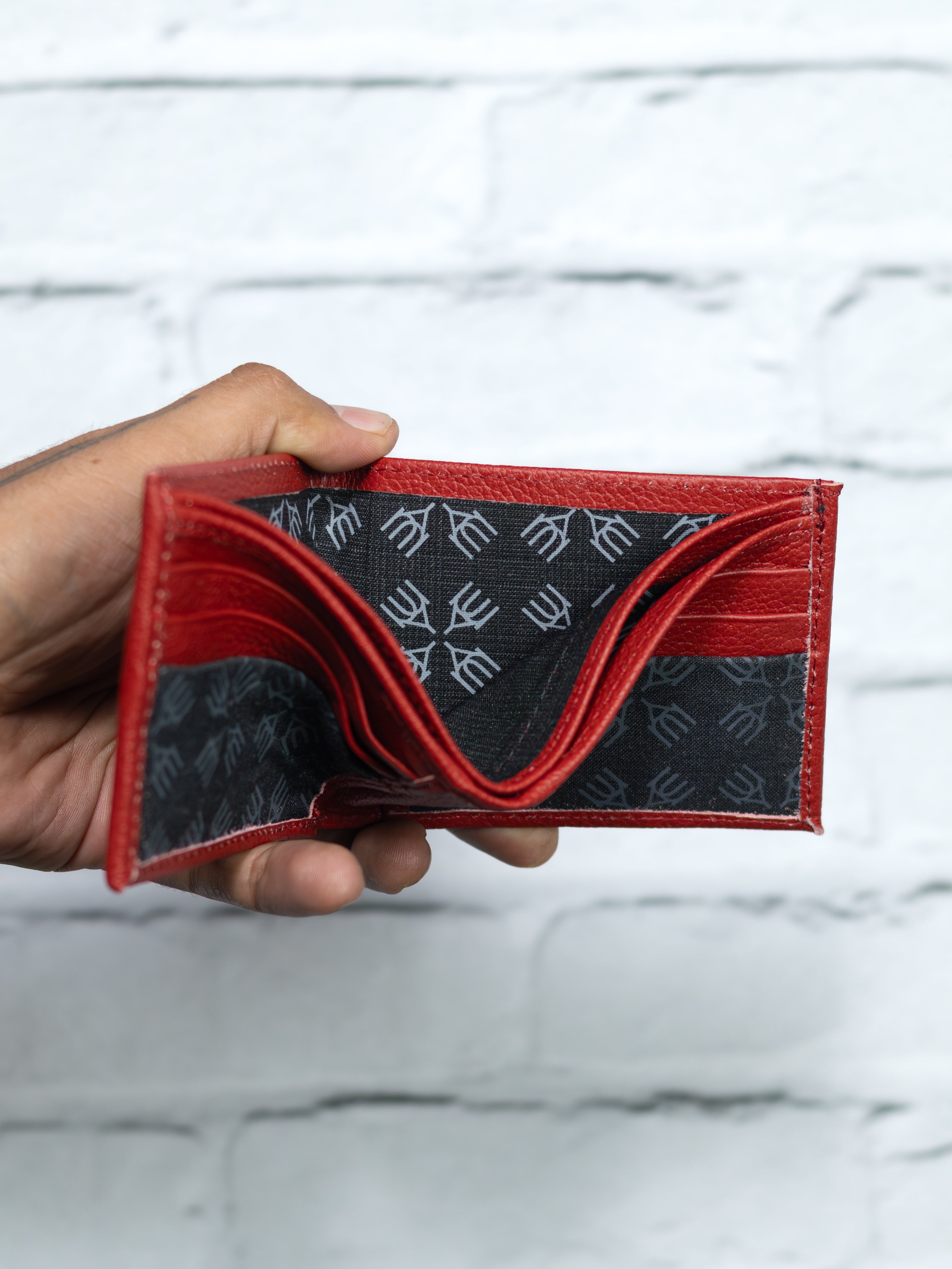 Cartera Vudou - Roja - Piel Autentica.